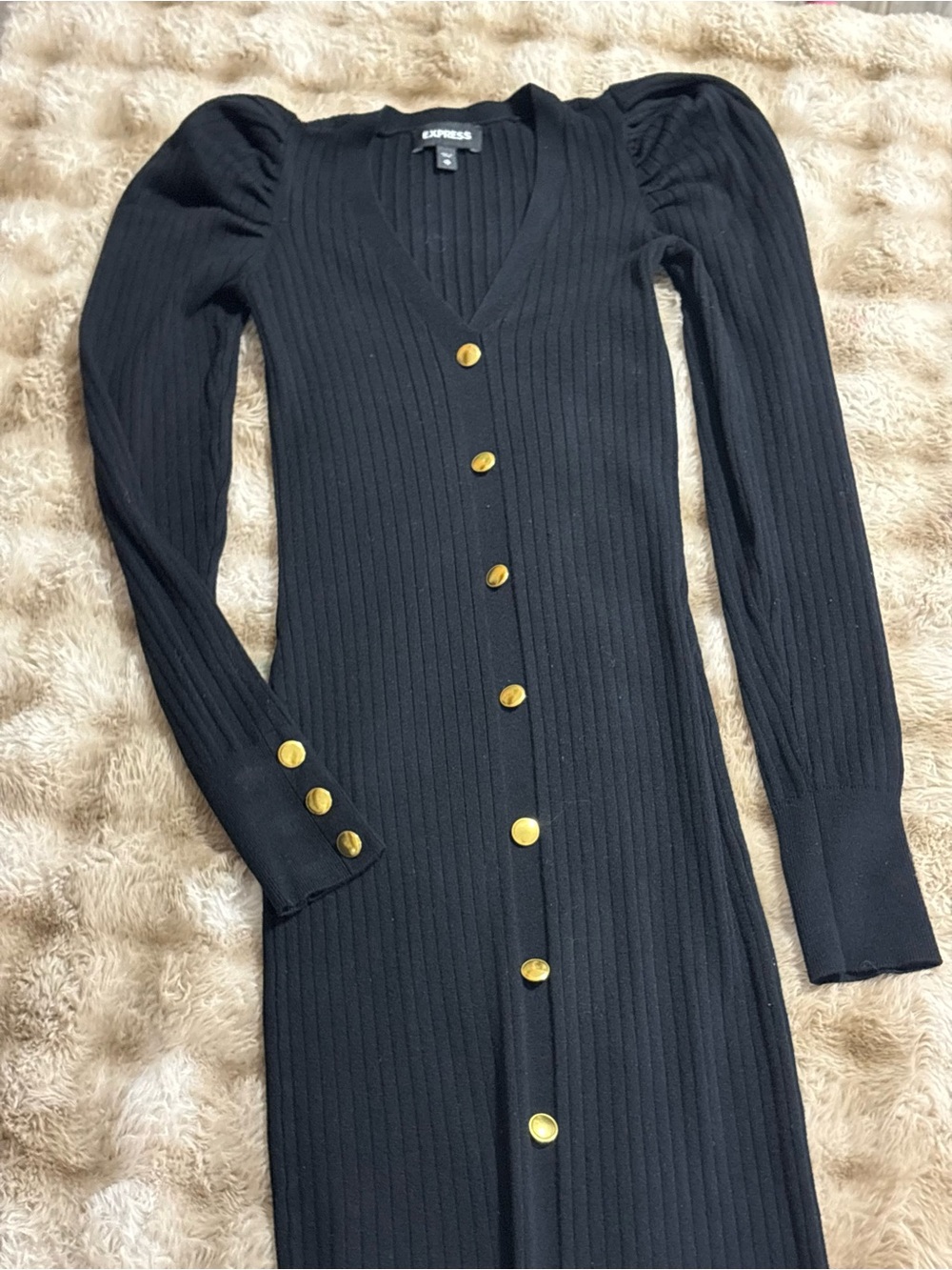 Express Button-up Sweater Dress - Picture 3 of 4
